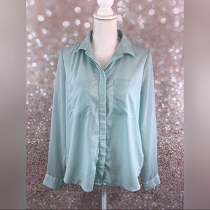 Forever 21 Sheer button up blouse